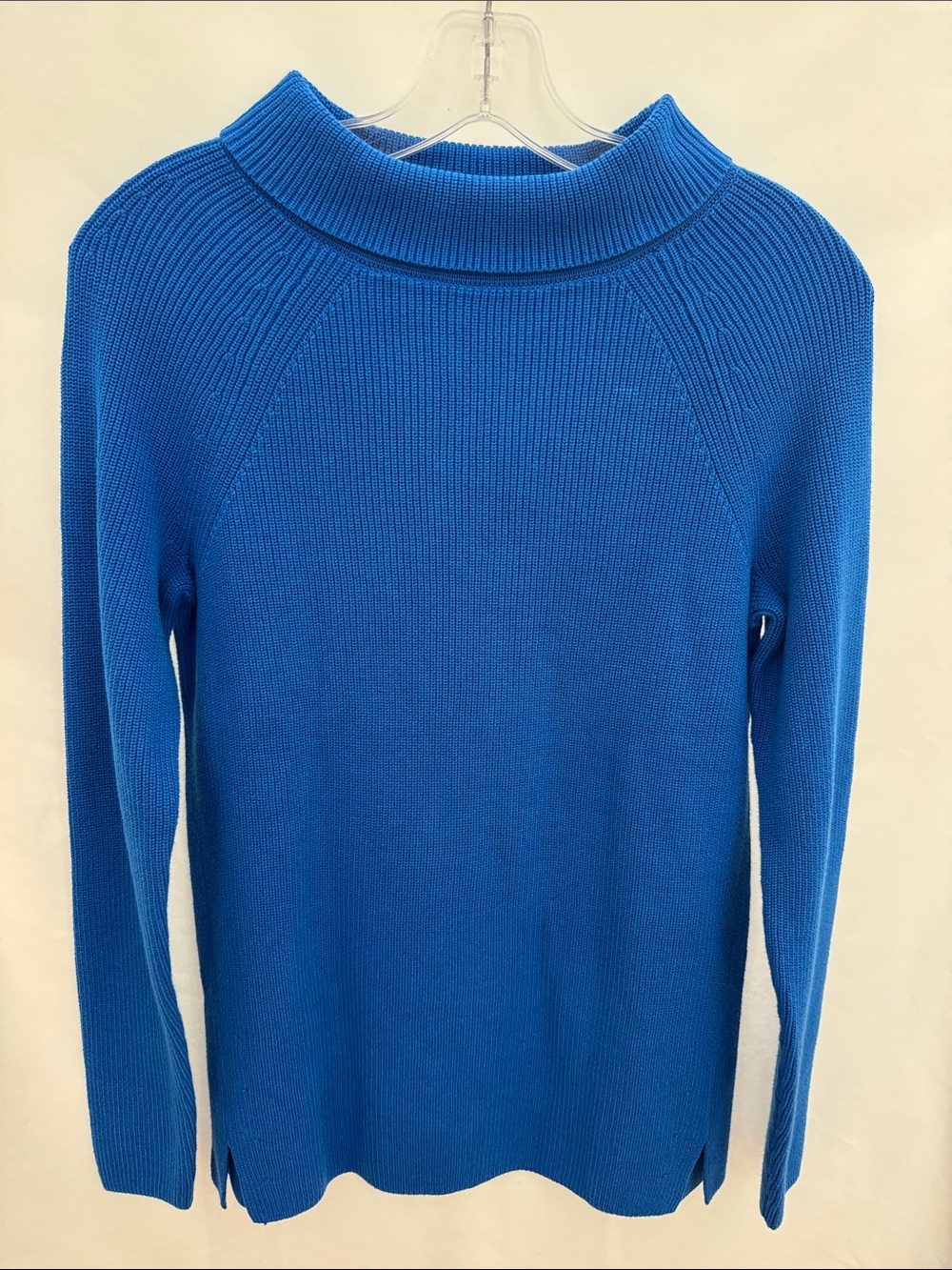 Talbots Cobalt Blue Mock/Turtleneck Ribbed Sweater Size XS